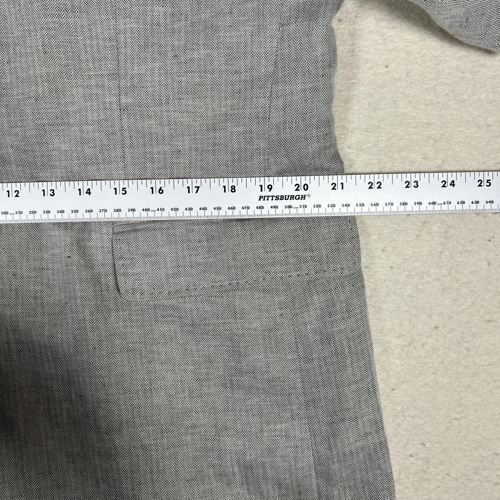 Ted Baker Herringbone‎ Blazer Mens 6 44L Sport Coat Tall Fit Gray Linen Cotton - Picture 12 of 14